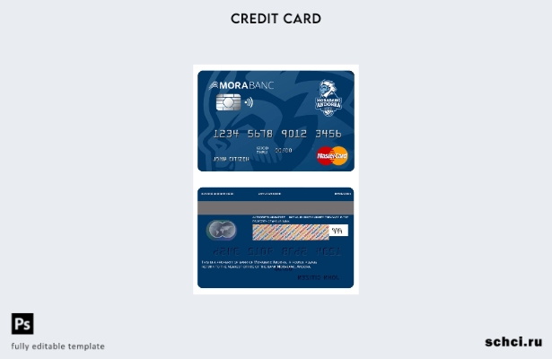 цифровая загрузка шаблона карты Mastercard Andorra Morabank